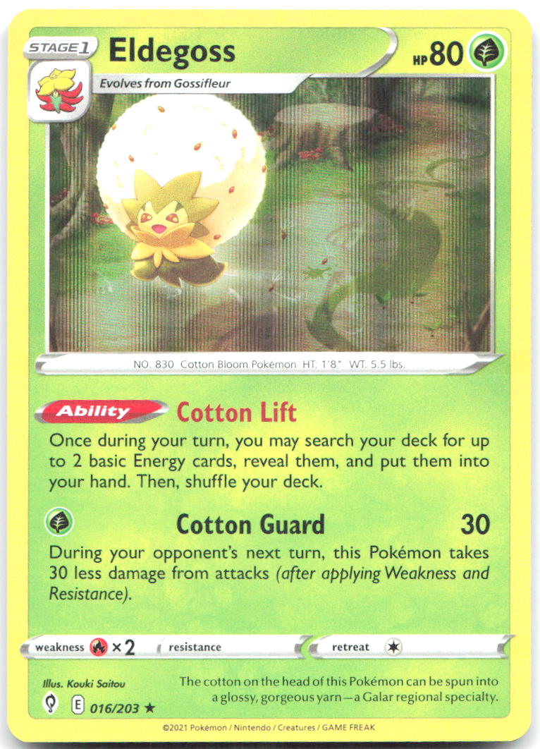 Eldegoss Holo Rare SWSH07 Evolving Skies 016/203 NM Kouki Saitou
