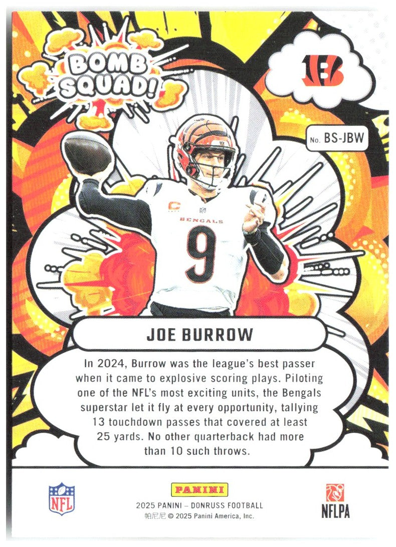 Joe Burrow Donruss - Bomb Squad BS-JBW 2025 Cincinnati Bengals