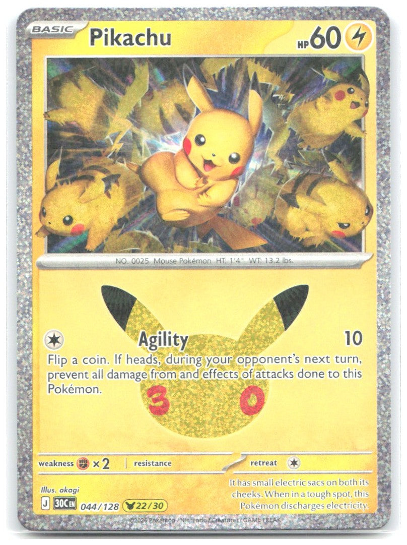 Pikachu Pikachu Rare ME 30th Celebration 044/128 NM akagi
