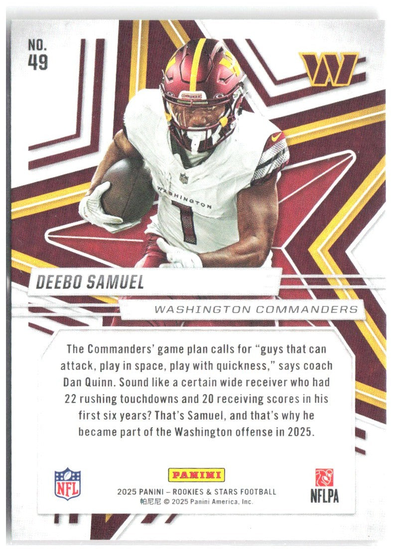 Deebo Samuel Panini Rookies & Stars - Red 49 2025 Washington Commanders