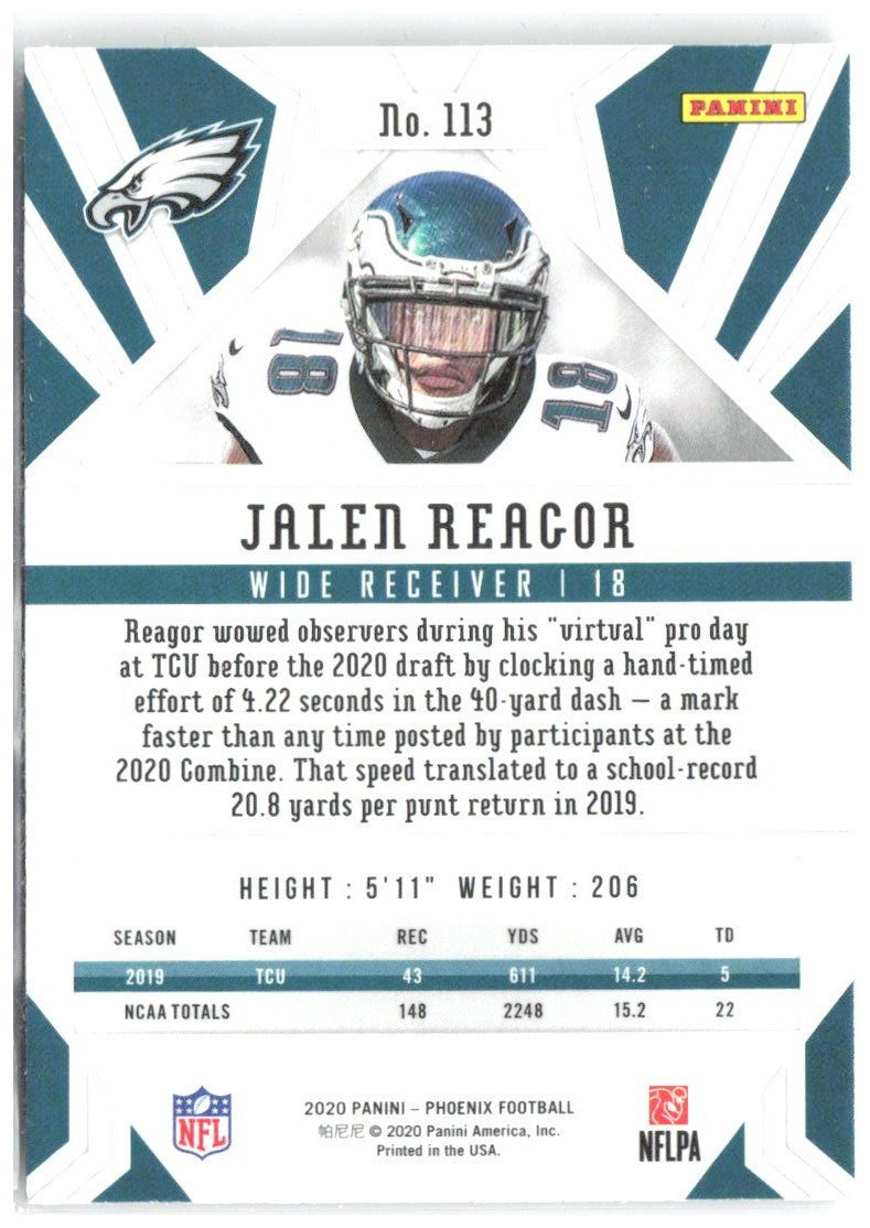 Jalen Reagor Panini Phoenix - Fire Burst 113 2020 Philadelphia Eagles