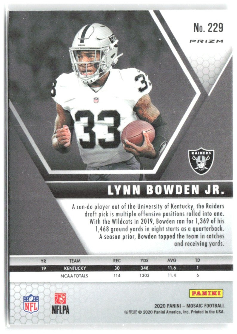 Lynn Bowden Jr. Panini Mosaic - Prizm 229 2020 Las Vegas Raiders