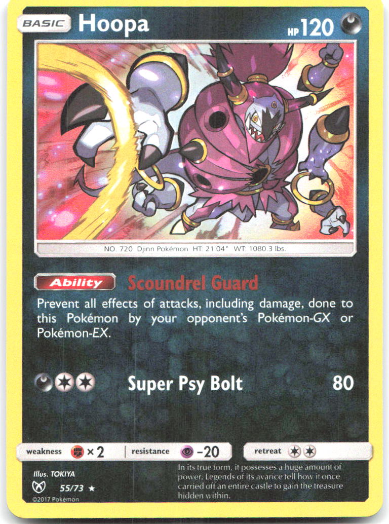 Hoopa Holo Rare Shining Legends 55/73 NM TOKIYA