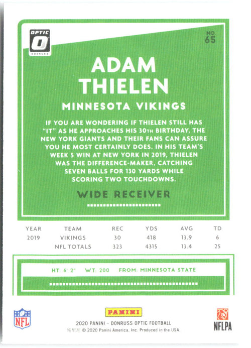 Adam Thielen Donruss Optic 65 2020 Minnesota Vikings