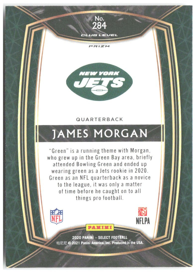 James Morgan Panini Select - Silver Prizm 284 2020 New York Jets