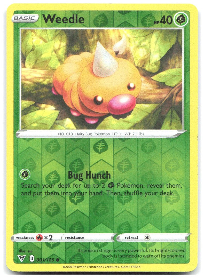 Weedle Reverse Holo Common SWSH04 Vivid Voltage 001/185 NM sui