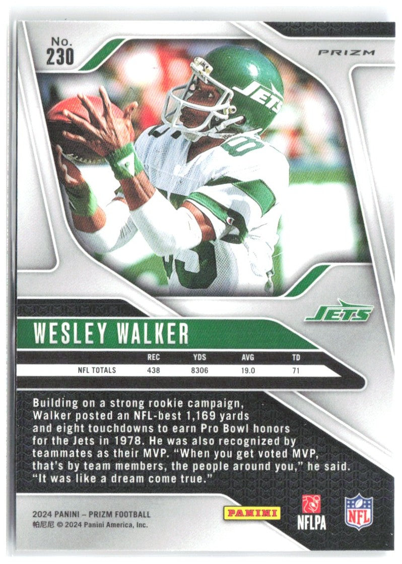 Wesley Walker Panini Prizm - Red White and Blue 230 2024 New York Jets