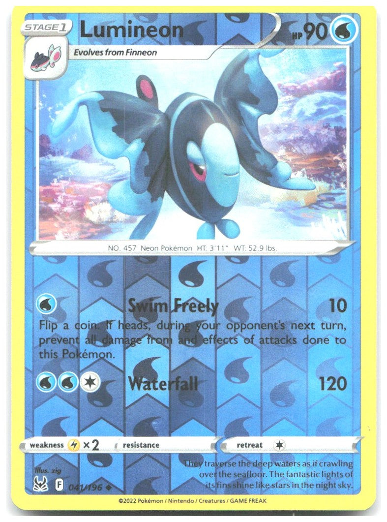 Lumineon Reverse Holo Uncommon SWSH11 Lost Origin 041/196 NM zig