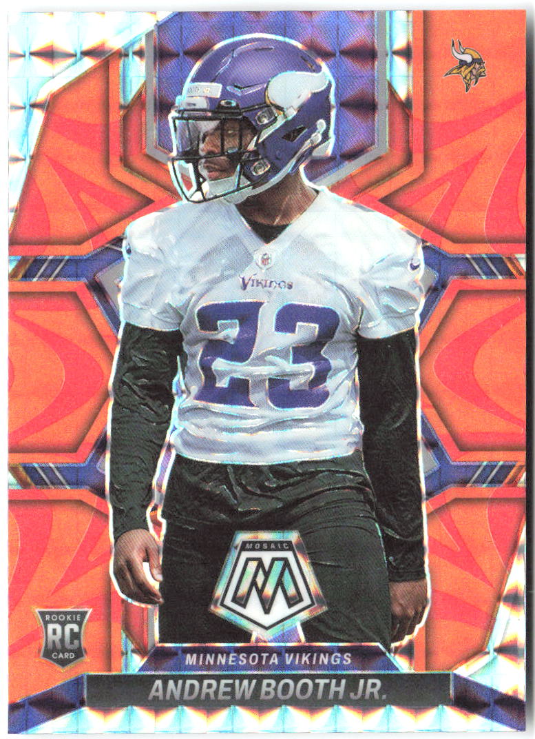 Andrew Booth Jr. Panini Mosaic Mosaic Reactive Orange 386 2022 Minnesota Vikings