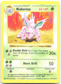 Nidorino Unlimited Uncommon Base Set Shadowless 037/102 LP Mitsuhiro Arita
