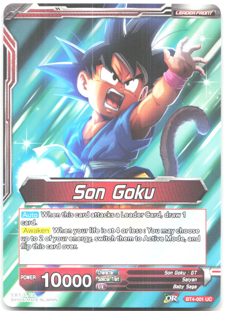 Son Goku // Energy Burst Son Goku Uncommon Colossal Warfare BT4 001 NM