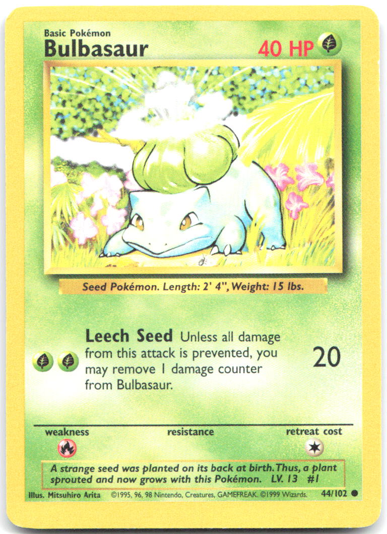 Bulbasaur Common Base Set 044/102 MP Mitsuhiro Arita