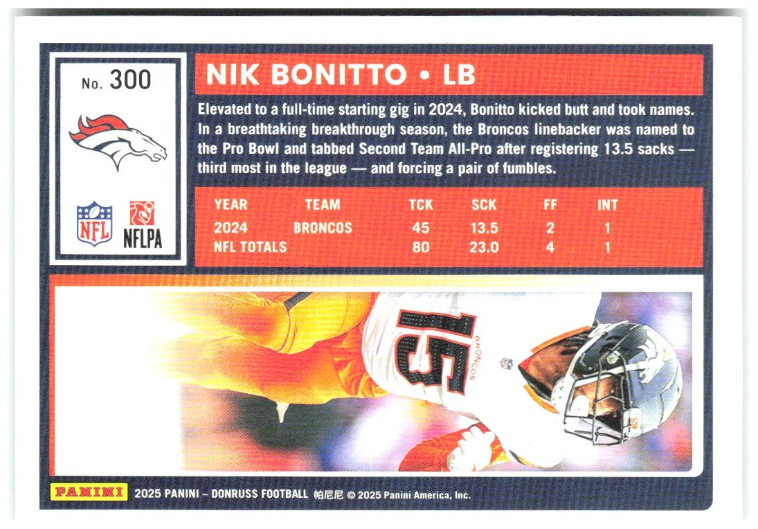 Nik Bonitto Donruss - Press Proofs Green 300 2025 Denver Broncos