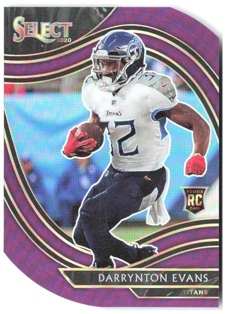 Darrynton Evans Panini Select - Purple Prizm Die Cut 378 2020 Tennessee Titans