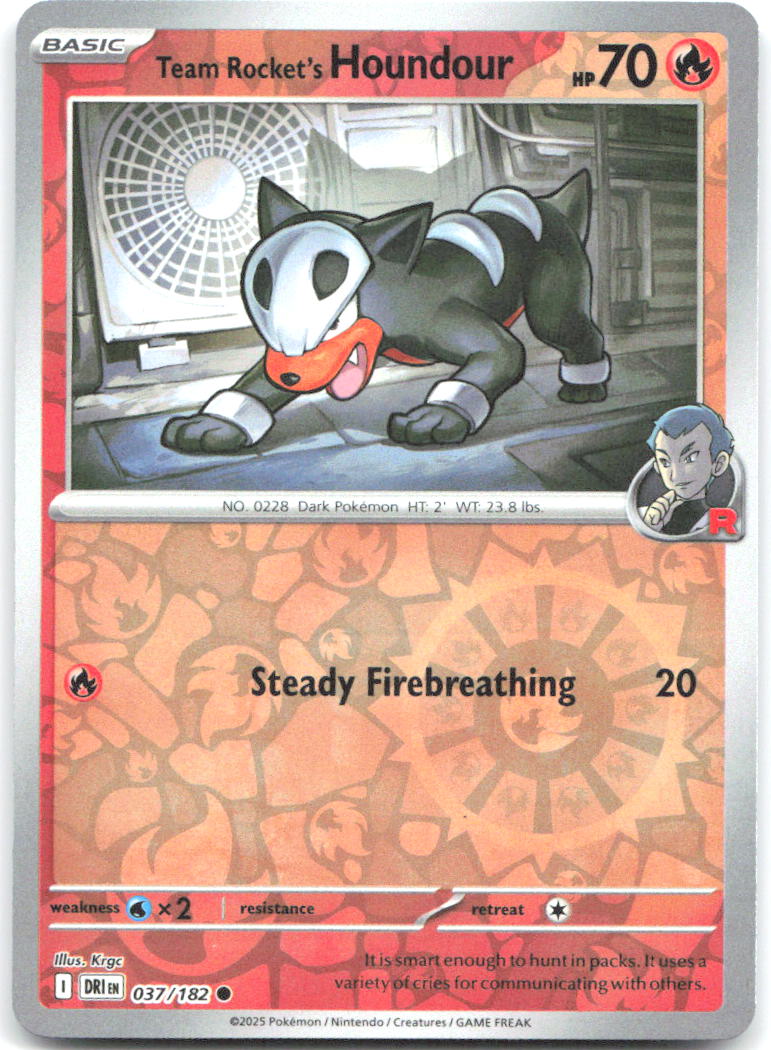 Team Rocket's Houndour Reverse Holo Destined Rivals 037/182 NM Anesaki Dynamic