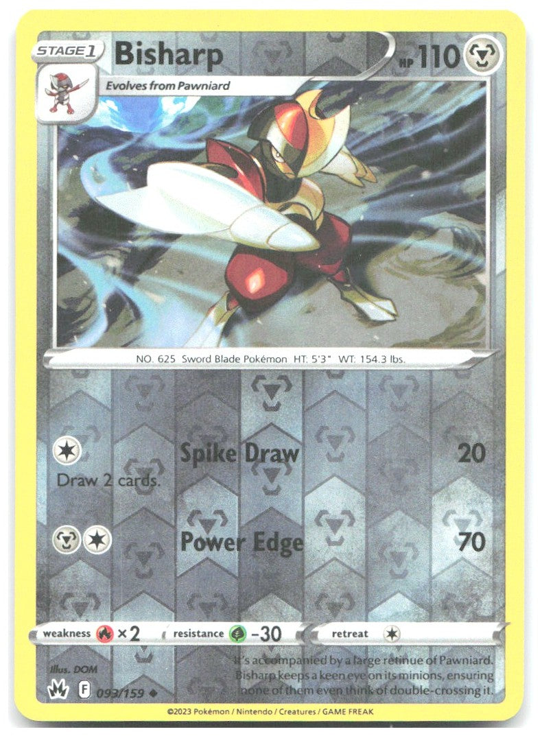 Bisharp Reverse Holo Uncommon SWSH Crown Zenith 093/159 NM DOM
