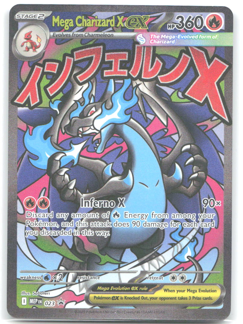 Mega Charizard X ex Holo Promo ME: Mega Evolution Promo 023 NM Saboteri