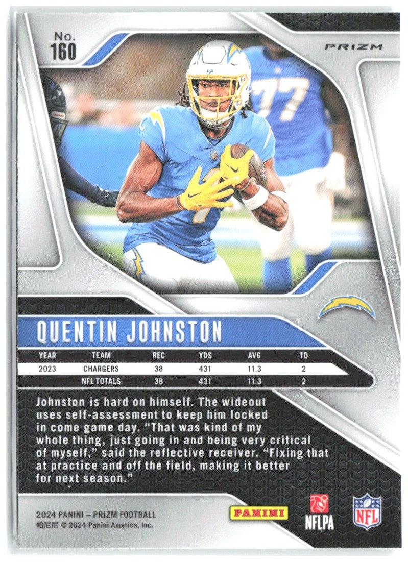 Quentin Johnston Panini Prizm - Green 160 2024 Los Angeles Chargers