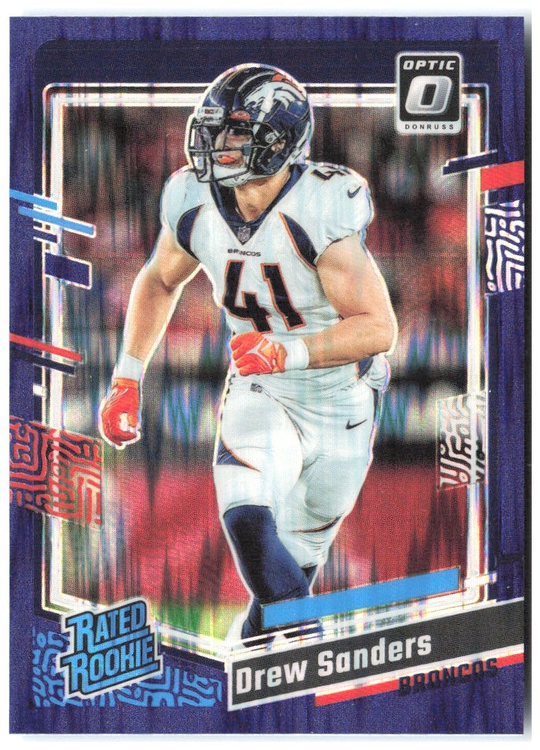 Drew Sanders Donruss Optic - Purple Shock 230 2023 Denver Broncos