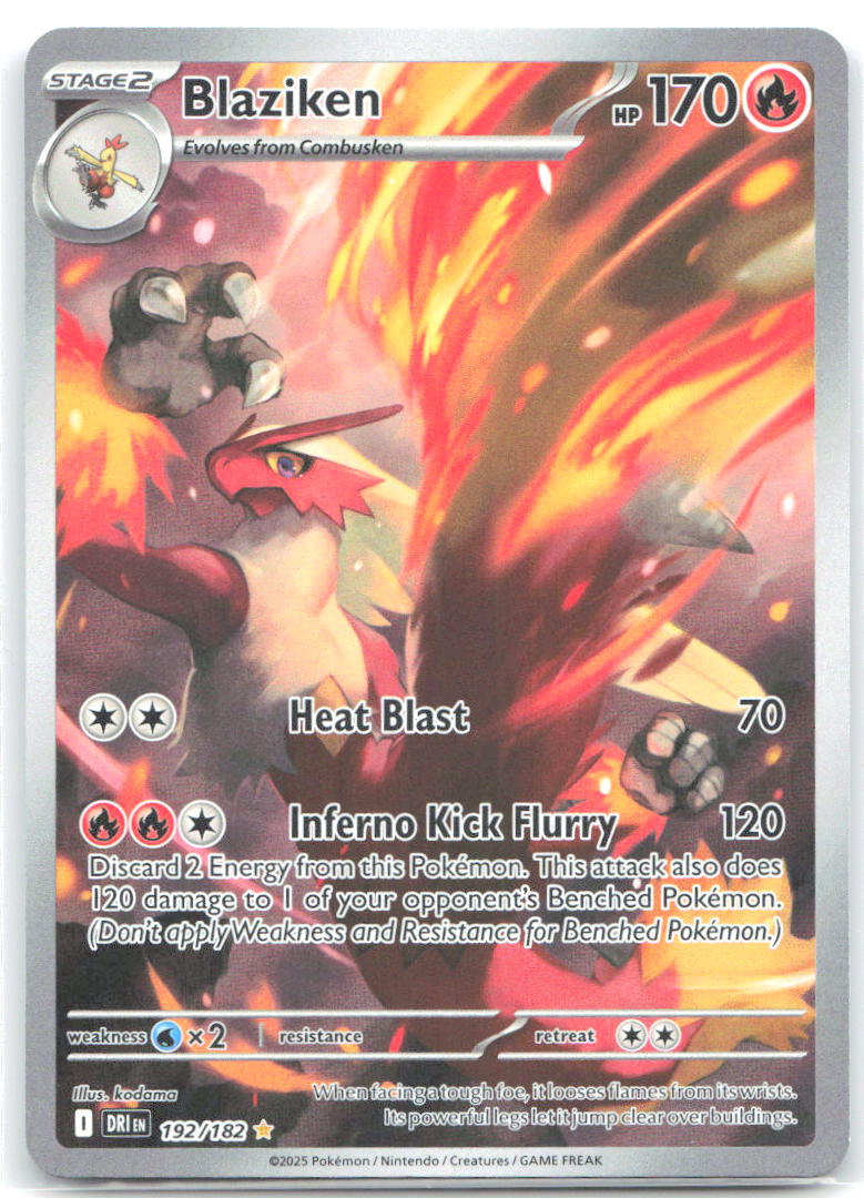 Blaziken Holo Illustration Rare SV10: Destined Rivals 192/182 NM Narano