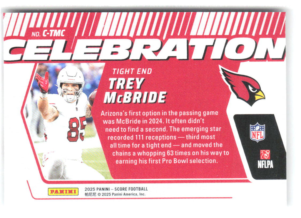 Trey McBride Score - Celebration C-TMC 2025 Arizona Cardinals