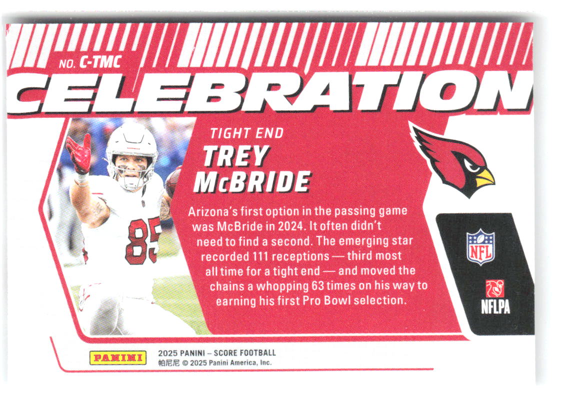 Trey McBride Score - Celebration C-TMC 2025 Arizona Cardinals