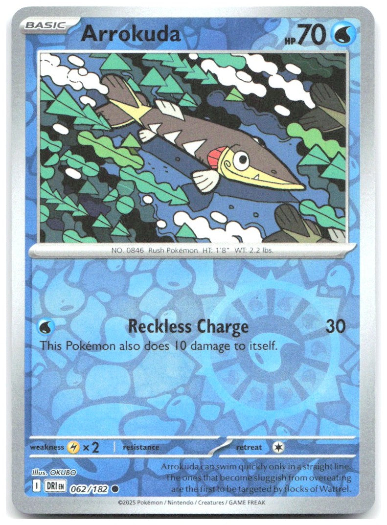 Arrokuda Reverse Holo Common SV10 Destined Rivals 062/182 NM sui