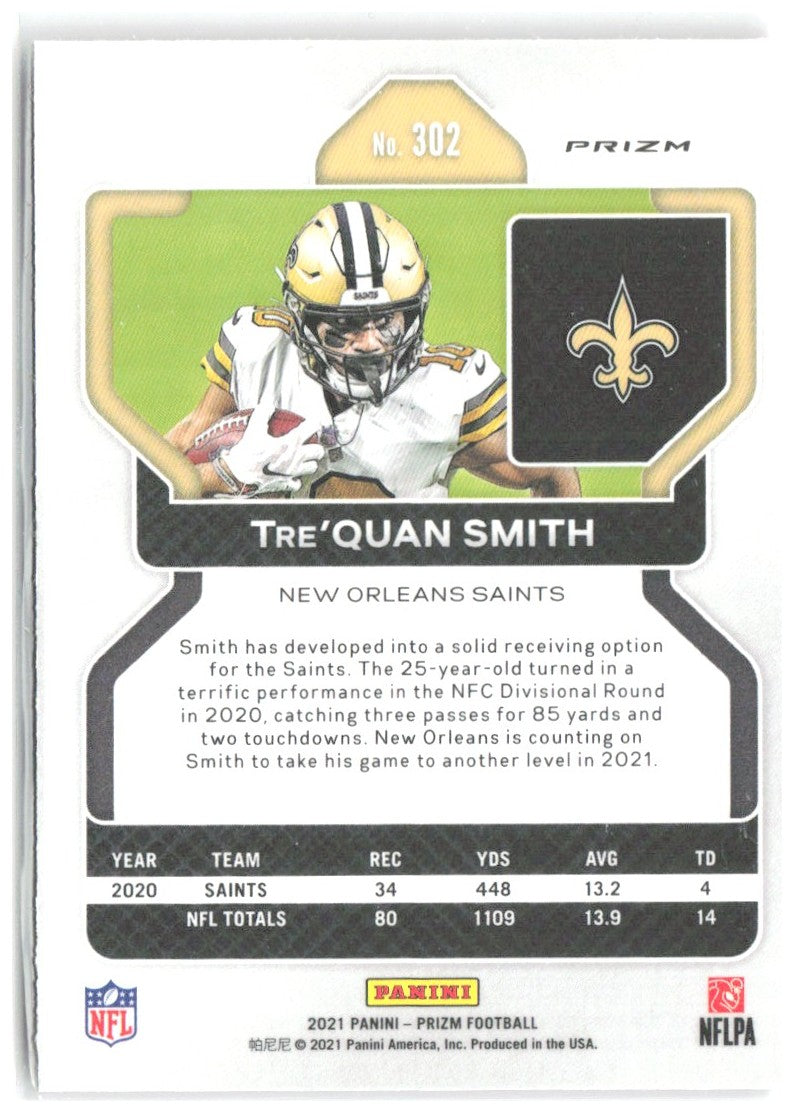 Tre'Quan Smith Panini Prizm - Red Ice 302 2021 New Orleans Saints
