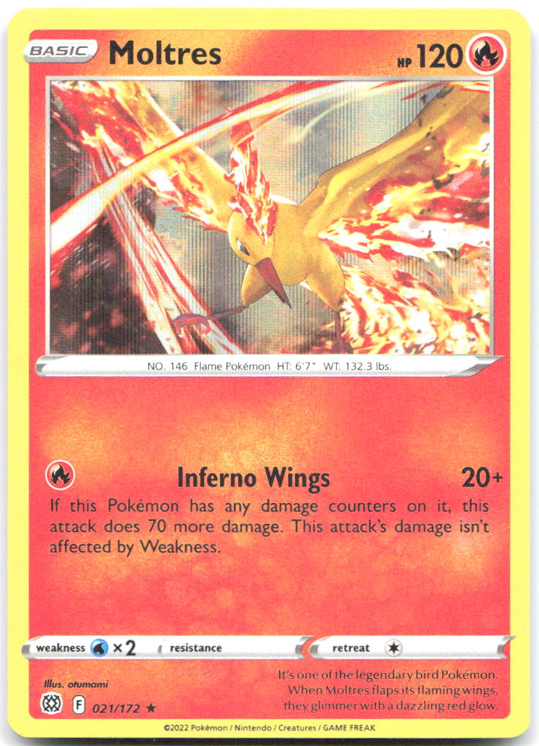 Moltres Holo Rare SWSH09 Brilliant Stars 021/172 NM