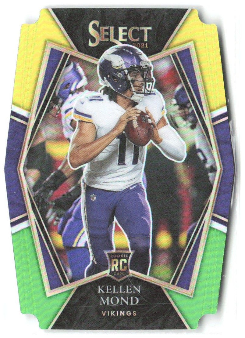 Kellen Mond Select - Green and Yellow Prizm Die Cut 164 2021 Minnesota Vikings