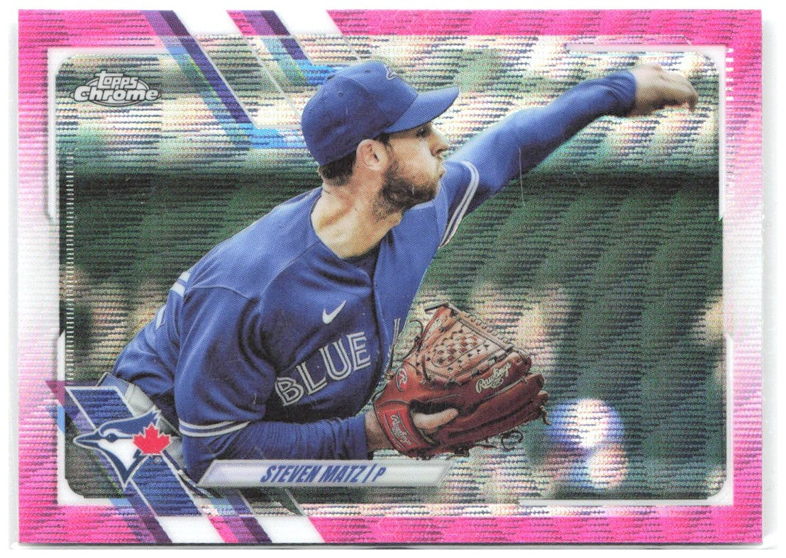 Steven Matz Topps Chrome Update Pink Wave Refractor USC97 2021 Toronto Blue Jays