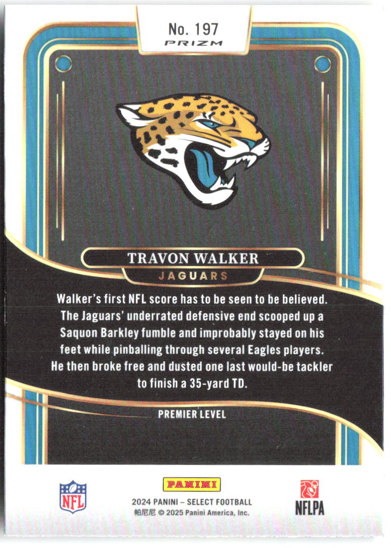 Travon Walker Select - Red & Yellow Prizm Shock 197 2024 Jacksonville Jaguars