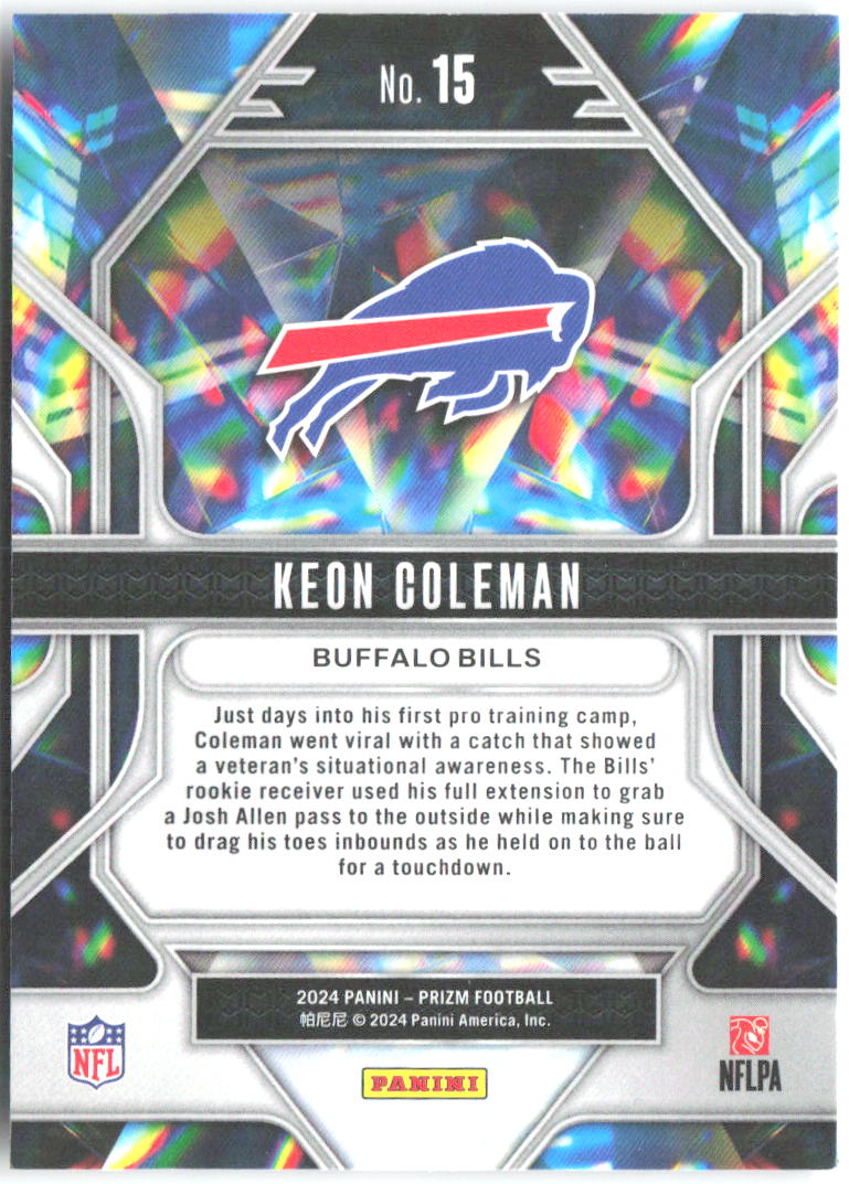 Keon Coleman Panini Prizm - Prizmatic 15 2024 Buffalo Bills