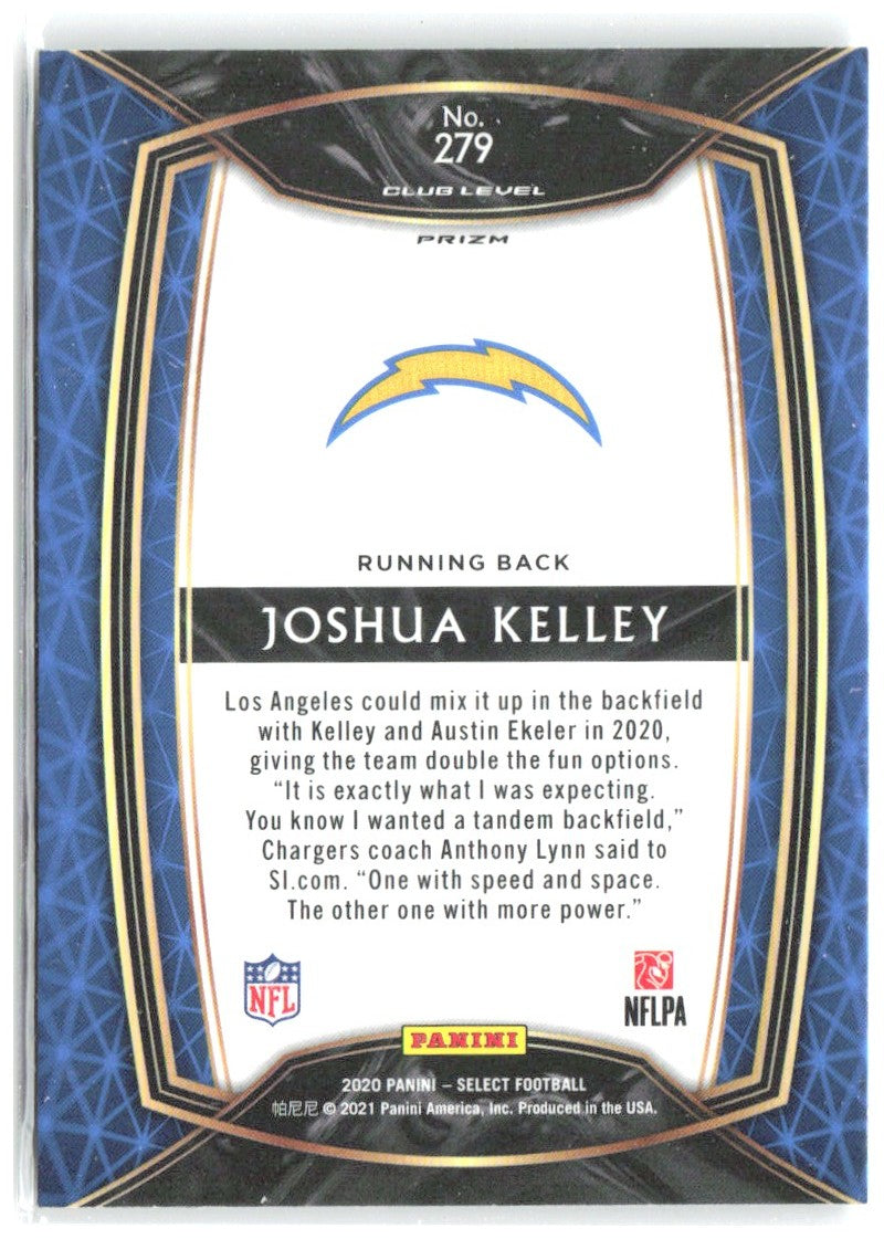 Joshua Kelley Panini Select - Silver Prizm 279 2020 Los Angeles Chargers