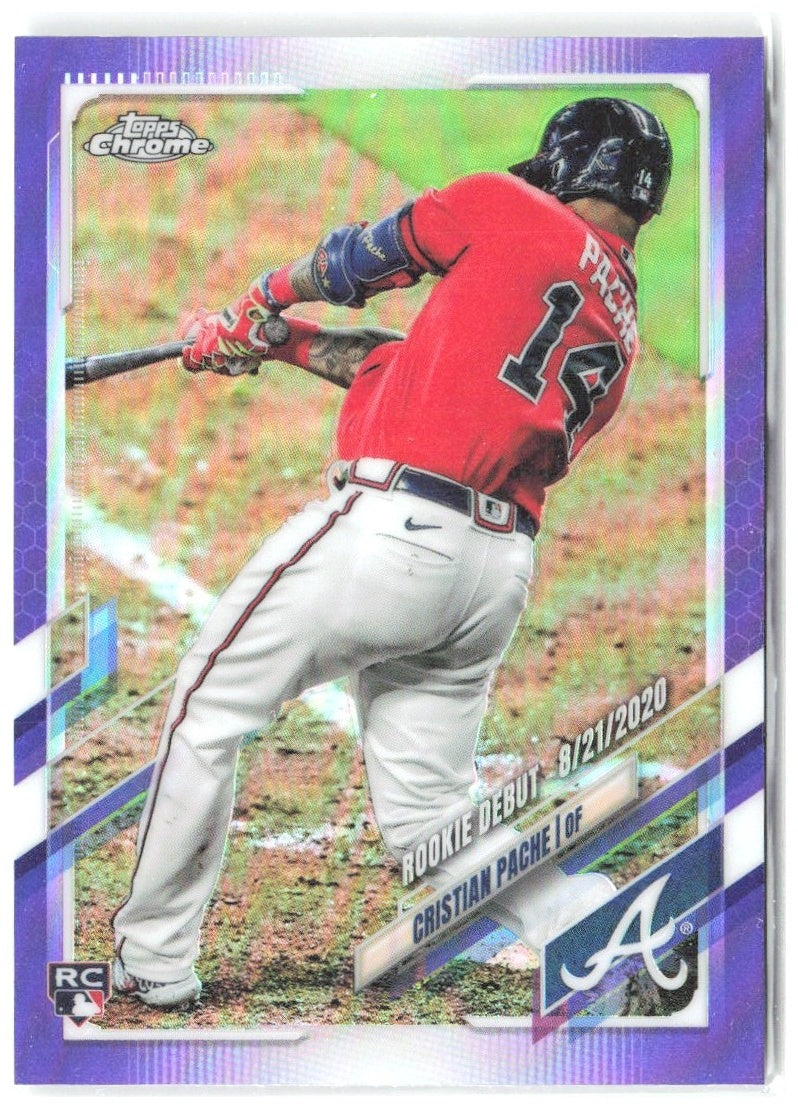 Cristian Pache Topps Chrome Update - Purple Refractor USC51 2021 Atlanta Braves