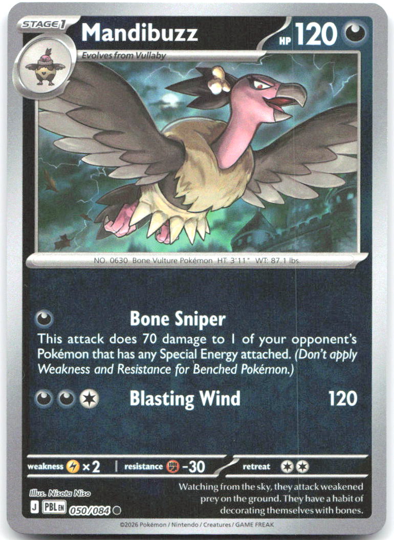 Mandibuzz Reverse Holo Common ME05 Pitch Black 050/084 NM Nisota Niso