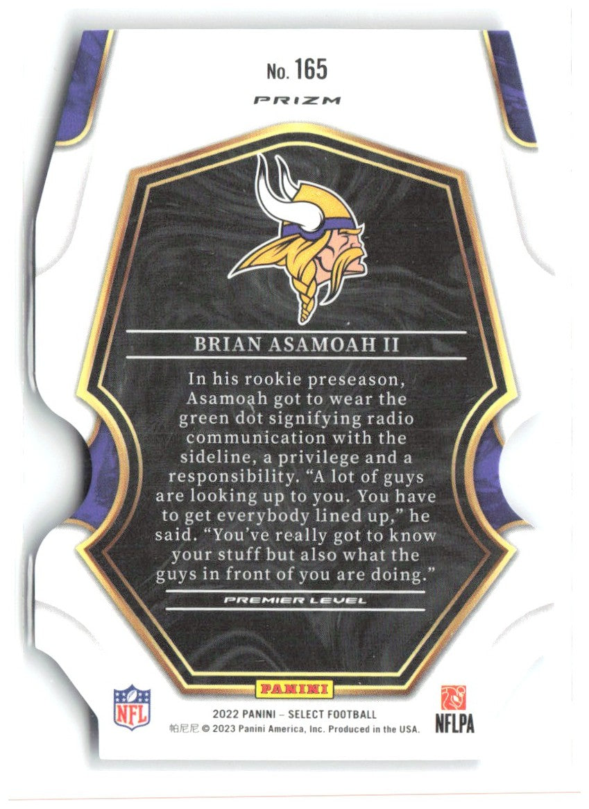 Brian Asamoah II Select - Red and Blue Prizm Die Cut 165 2022 Minnesota Vikings