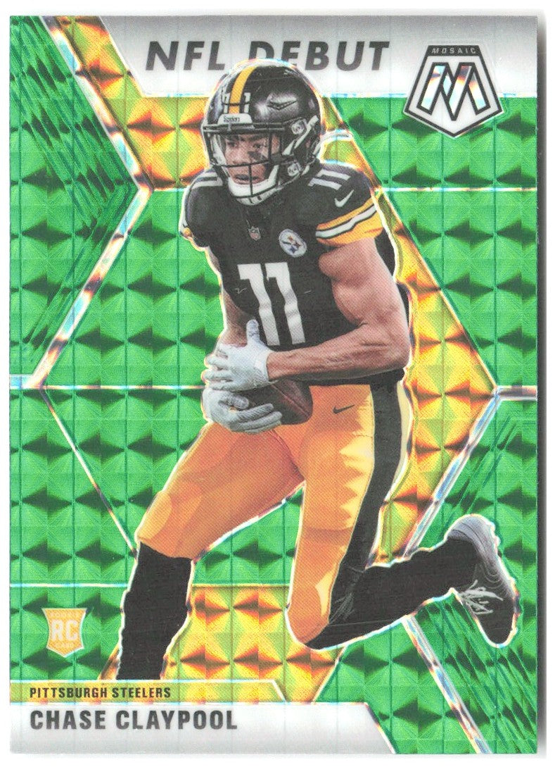 Chase Claypool Panini Mosaic - Prizm Green 278 2020 Pittsburgh Steelers