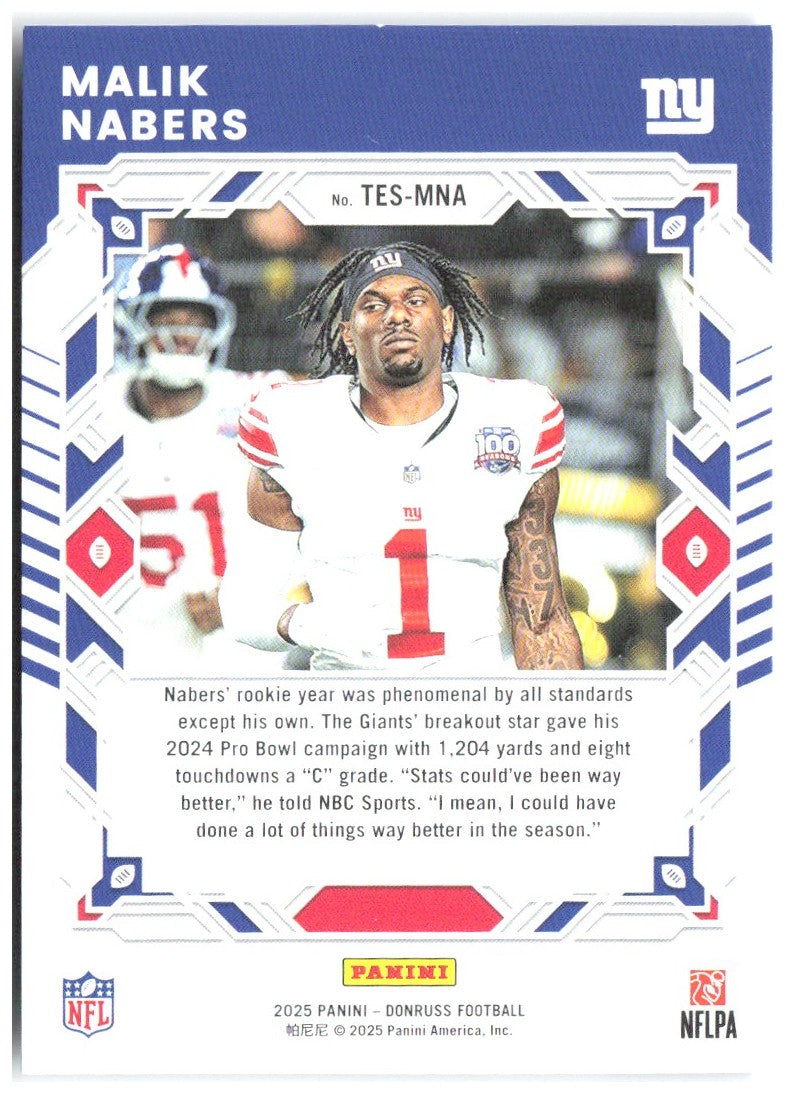 Malik Nabers Donruss - The Elite Series TES-MNA 2025 New York Giants