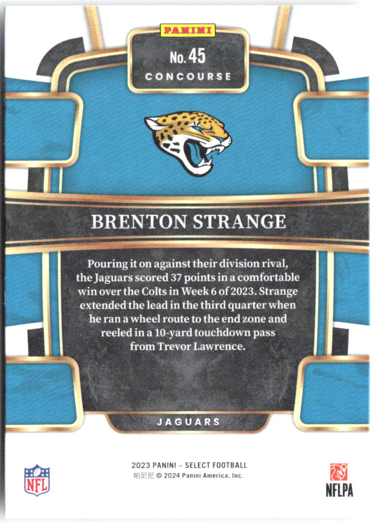 Brenton Strange Panini Select 45 2023 Jacksonville Jaguars RC
