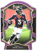 Drew Lock Panini Select - Purple Prizm Die Cut 27 2020 Denver Broncos