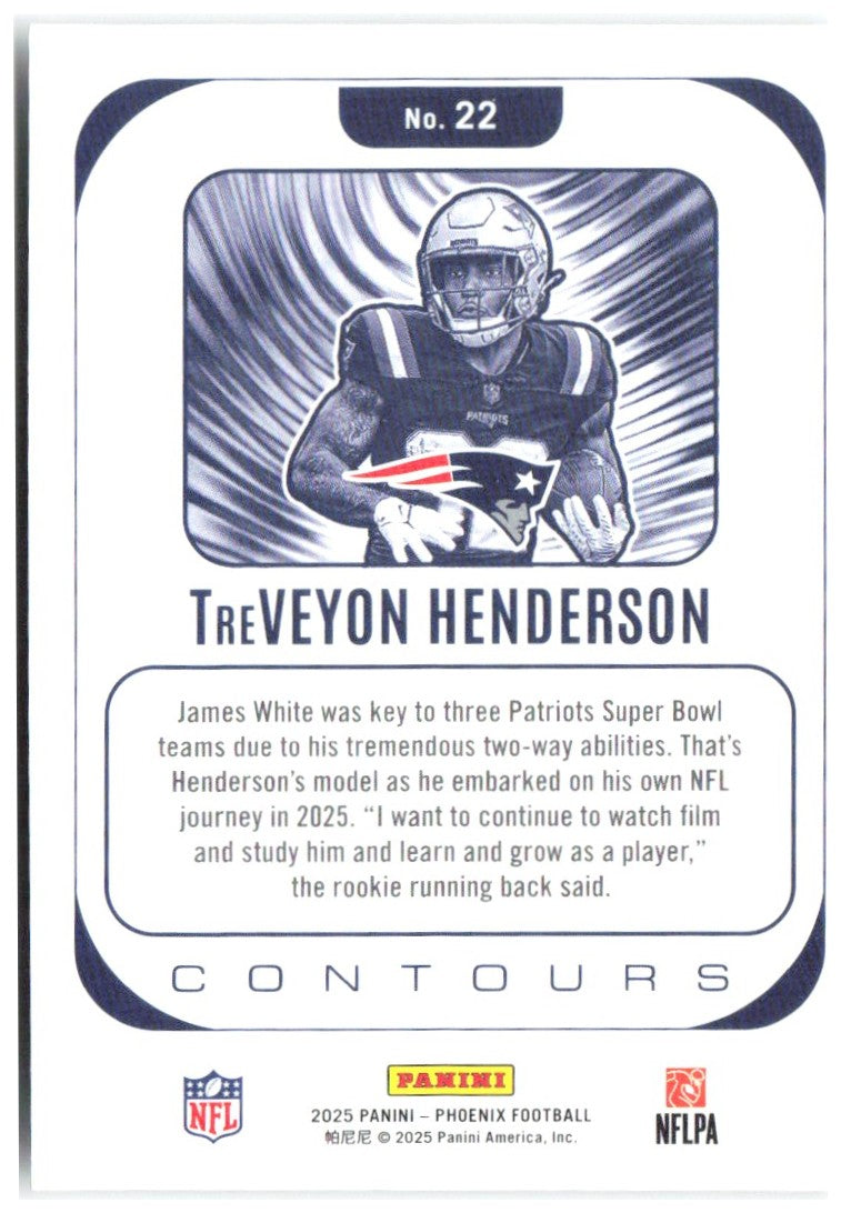 TreVeyon Henderson Panini Phoenix - Contours 22 2025 New England Patriots