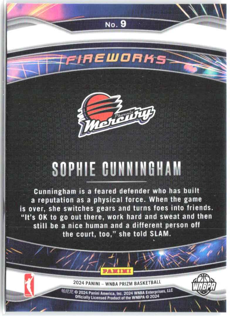 Sophie Cunningham Panini Prizm WNBA - Fireworks 9 2024 Phoenix Mercury