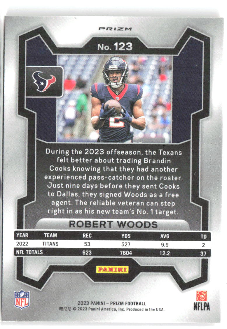 Robert Woods Panini Prizm - Lazer 123 2023 Houston Texans