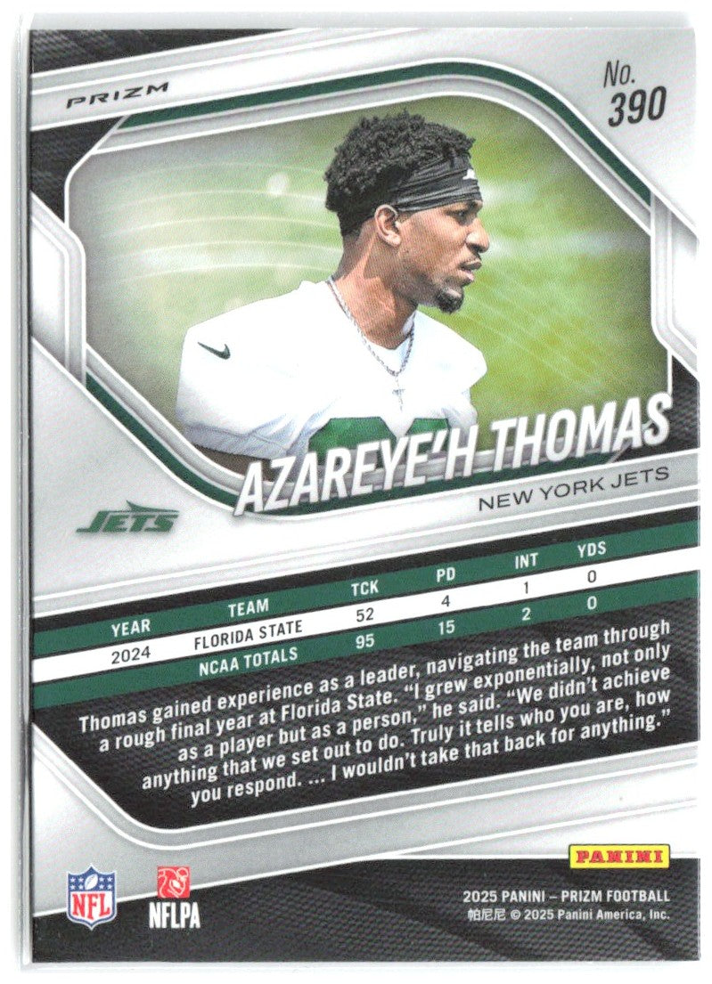Azareye'h Thomas Panini Prizm - Lazer 390 2025 New York Jets