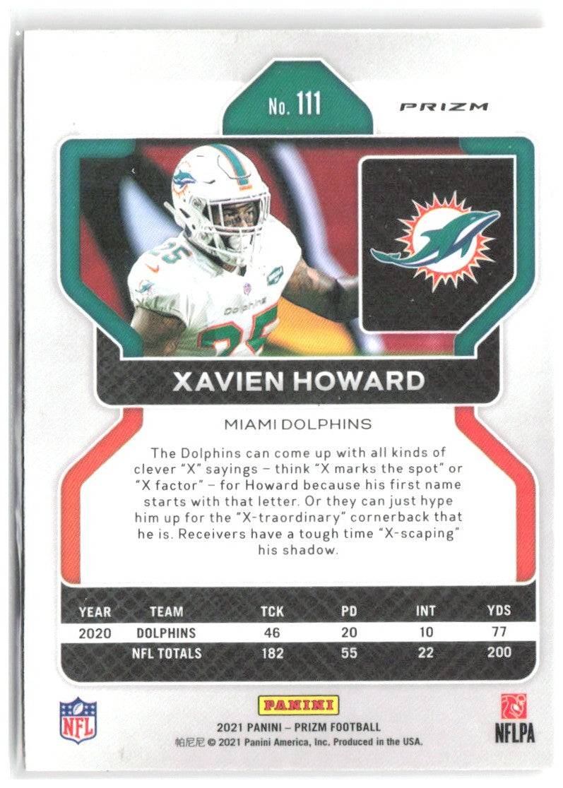 Xavien Howard Panini Prizm - Disco 111 2021 Miami Dolphins