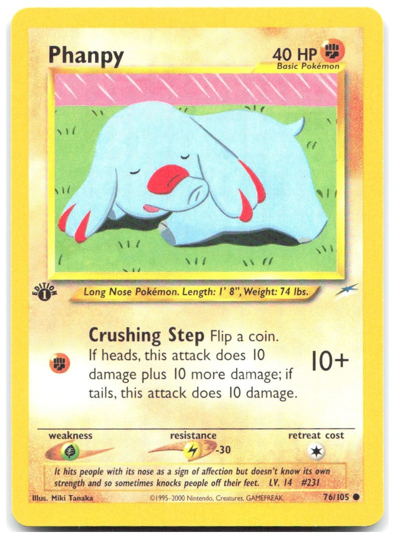 Phanpy 1st Edition Common Neo Destiny 076/105 NM Miki Tanaka