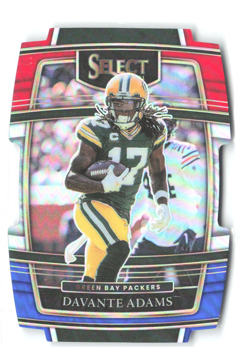Davante Adams Panini Select Red and Blue Prizm Die Cut 14 2021 Green Bay Packers