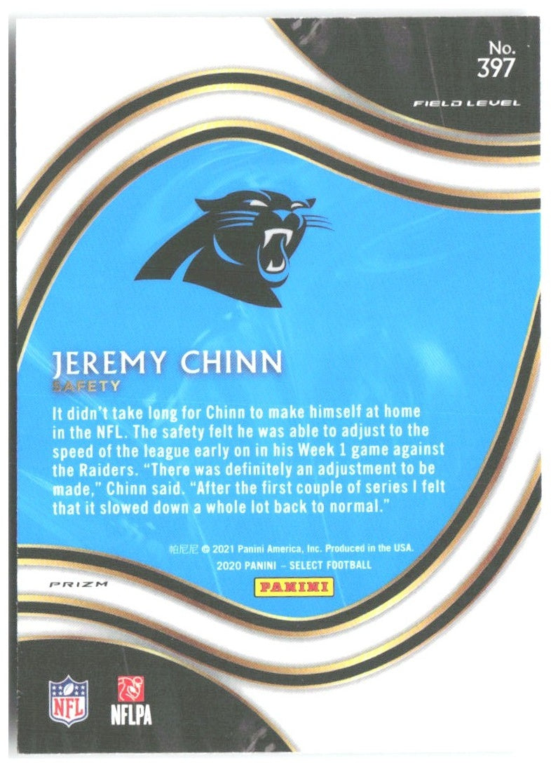 Jeremy Chinn Panini Select - Silver Prizm 397 2020 Carolina Panthers