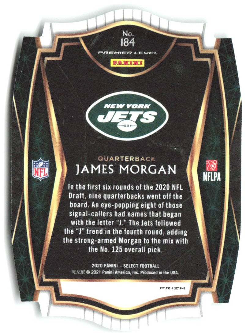James Morgan Panini Select - Neon Green Prizm Die Cut 184 2020 New York Jets